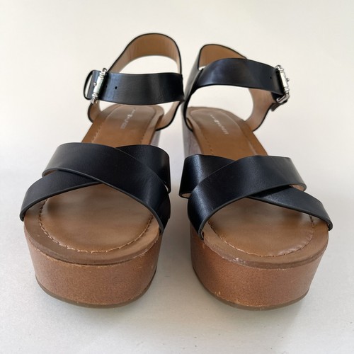 Tommy Hilfiger Wilo Wedge Platform Black Open Toe Strappy Sandals Womens 7.5M - Picture 6 of 13