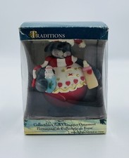 Traditions Collectible Glass Character Dog Ornament Holding Puppy Baby-bottle