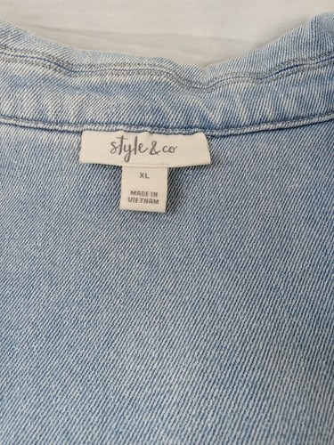 Style & co Denim Jacket Light Wash Blue Jean Denim Jacket Size XL Women's #10A - Picture 10 of 15