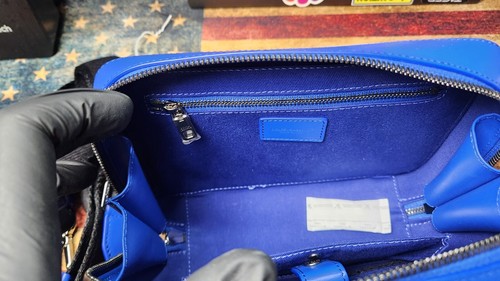 Auténtico bolso de hombro D&G Dolce & Gabbana azul marino con logotipo elevado moda de lujo - Imagen 6 de 22