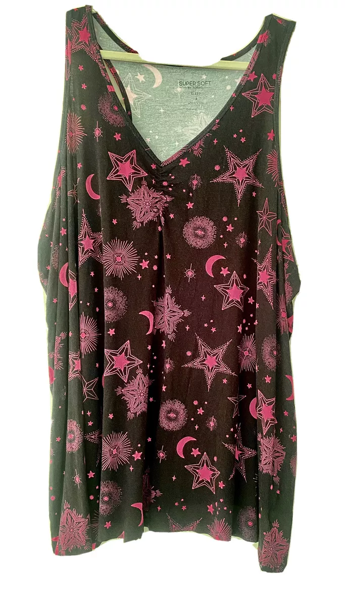 Torrid Pajama Set Top And Bottom Women s Sz 4 X Black Hot Pink