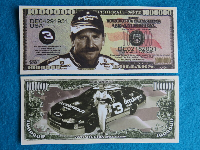 DALE EARNHARDT, Sr ~ NASCAR Racecar Driver ~ $1,000,000 One Million Dollar Bill