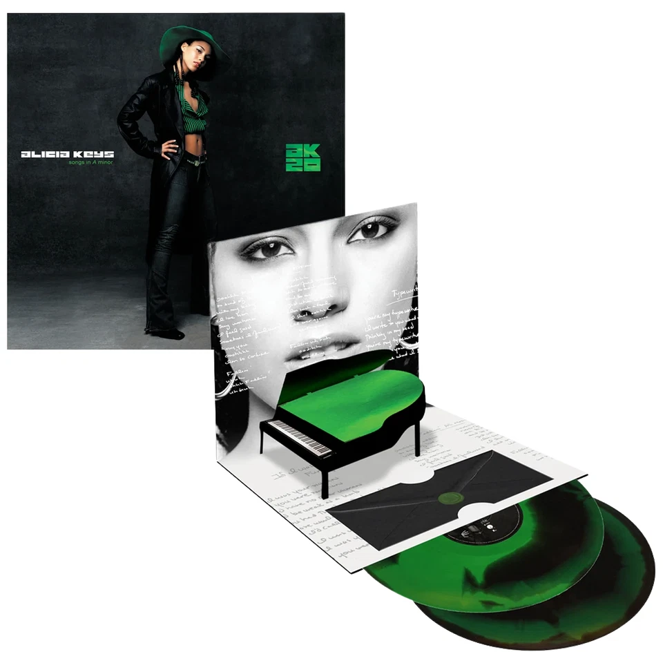 Alicia Keys SONGS IN A MINOR 20 Pop Up Sl Green Black Swirl Vinyl 2LP NEW SEALED - Image 4 of 4