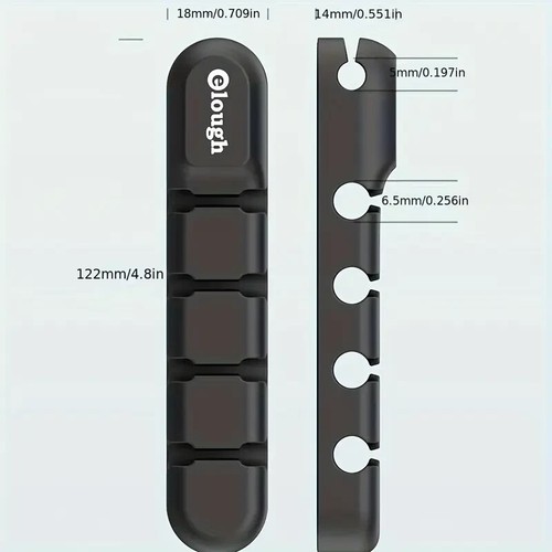 2x WHITE - e-lough Silicone cable organizer clips for desktop - WHITE - Picture 3 of 7