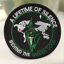 Behind the Green Door USAF Black Area 51 Military Fastener Hook Loop Patch Badge