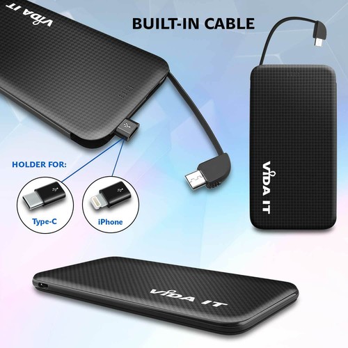 Slim Lightweight Power Bank Battery Charger 5000mAh 5v For Charging 2 USB Phones - Picture 5 of 7