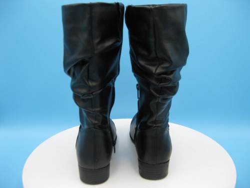 East 5th Jarrett Slouch Block Heel Pull On Boots Women's 7 M Faux Leather Black - Picture 4 of 14
