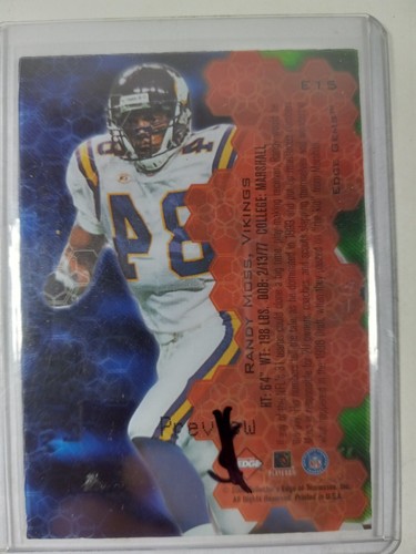 2000 Collector's Edge Graded Edge Gems Previews Randy Moss #E15 HOF - Bild 2 von 2