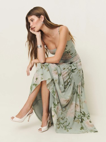 REFORMATION Floral Georgette Maxi Dress in Pergola - Picture 4 of 8