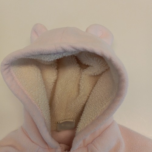 Old Navy Infant 0-12 Months One Piece Jump Suit w Cat Ears Pink Warm Zipper GUC - Picture 5 of 11