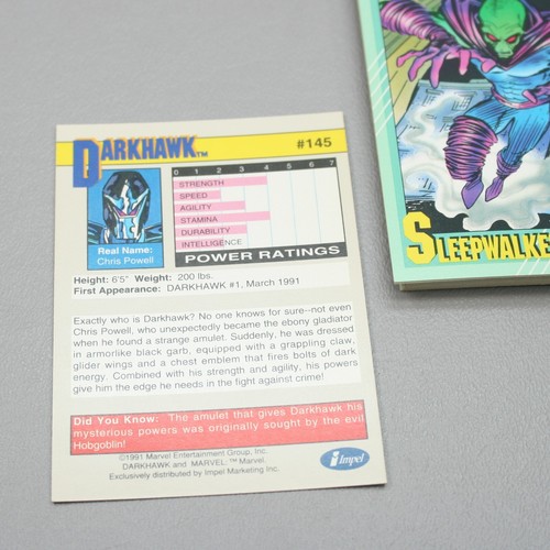 Juego completo de 2 cartas coleccionables Impel Marvel Universe Series 1991 1-162 sin hologramas - Imagen 11 de 12
