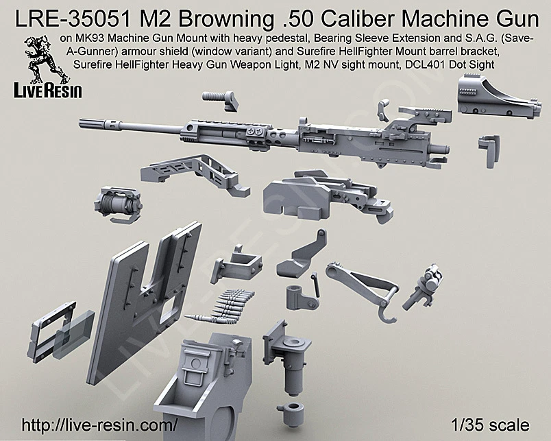 Live Resin 35051 1/35 M2 Browning Cal.50 Machine Gun on MK93 Mount (5) |  eBay