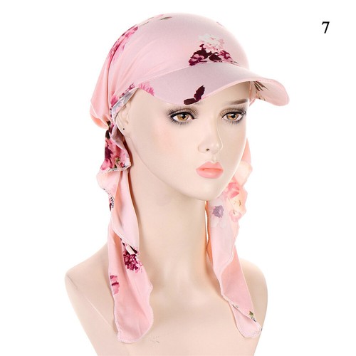 Women Bandana with Visor Cap Brim Turban Baseball Hat Head Wrap Scarf Sun Hats - Picture 19 of 25
