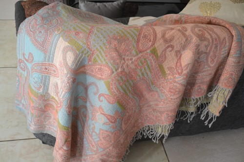 8 PLY DESIGNER WARM Cashmere TRAVEL Blanket Throw JAMAVAR SOFA BEDROOM 17 DESIGN - Picture 2 of 7
