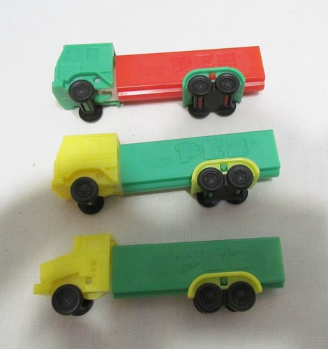 LOTE DE 3 DISPENSADORES DE DULCES SEMI CAMIÓN PEZ DE SEIS RUEDAS 4,9 VÁSTAGOS 2 ESTILOS - Imagen 2 de 2
