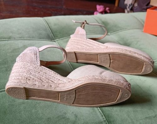 BNWT Ivory canvas Castaner Chiarita wedge espadrilles with ankle strap RRP £125 - Foto 3 di 6