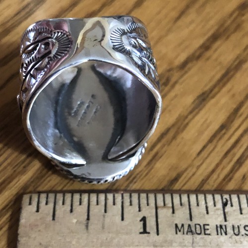 Turquoise Denetdale Ring High Gr Red Mesa Tq SterlingSilver Navajo sz 11.5 R0214 - Picture 9 of 9