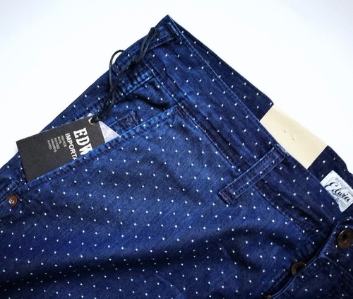 L32in Vajira Washed Blue Stone Dot Cotton 55 Chino Edwin W38in TSOEzq
