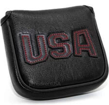 USA US Flag Mallet Putter Headcover w/ Magnetic Closure Leather Golf  All Brands