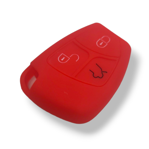 Funda de llaves Mercedes Rojo llavero con el protector para mando de coche - Picture 3 of 3
