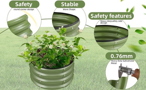 2er-PACK ROBUSTE BESCHICHTETE STAHL HOCHBEETE FÜR GARTEN - NEU & KOSTENLOSER VERSAND! - Bild 3 von 4
