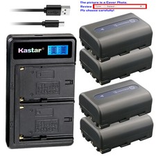 Kastar Battery LCD Dual Charger for Sony NP-FM50 FM50 DSR-PDX10 HVL-ML20M HVR-A1