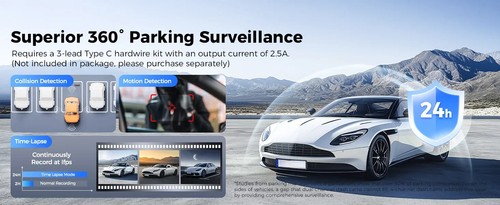 4CH Dash Cam 4*1080P FHD WiFi Parking Monitor Night Vision 3" IPS Screen Car DVR - Picture 12 of 13
