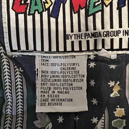 Vintage East West Acid Wash Denim Insulated Jacket Coat Womens Large Panda Group - Picture 17 of 22