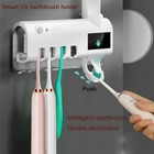 UV Light Sterilizer Automatic Toothpaste Dispenser+Toothbrush Holder Wall Mount