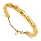 14K Solid Yellow Gold Twisted Chain Cuff Bracelet
