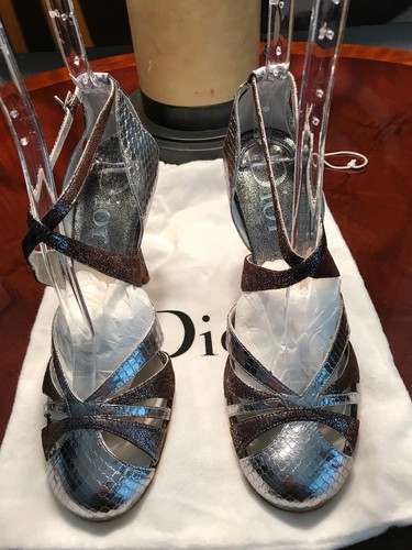 Christian Dior Silver/Metalics Strappy Shoes  Size 38.5 - New RTL $795.00 - Picture 2 of 10