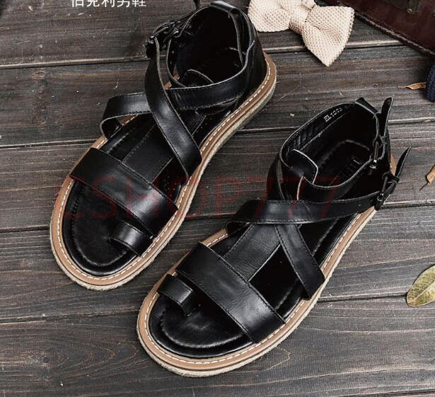 Mens summer Casual Roma Leather Leather Leather Buckle sandals beach outdoor shoes British New 09cdac Mens summer Casual Roma Leather Leather Leather Buckle sandals beach outdoor shoes British New 09cdac