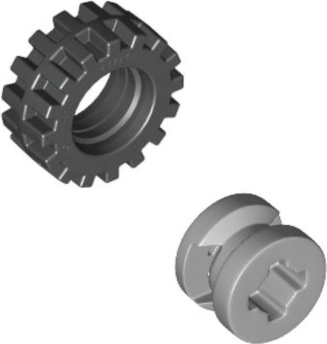 ☀️NEW Lego 80x Tire Wheel Square Axles Bulk Lot 15mm D. x 6mm Offset Tread #5 - Picture 2 of 3