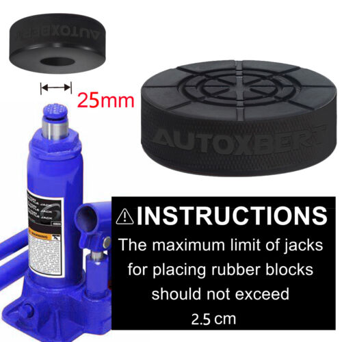 Hydraulic Bottle Jack Slotted Adapter Pad Rubber Protection 25mm Hole On Bottom◮ - Picture 4 of 8