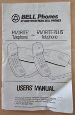 Vintage Bell Phones Favorite and Favorite Plus Telephone Users' Manual    F
