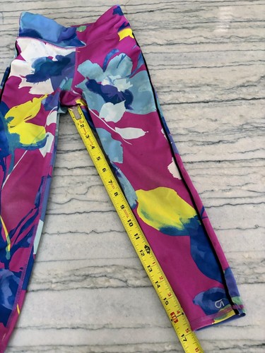 Gap Fit Girls Purple Floral Active Yoga Leggings Size S 6-7 - Picture 6 of 11