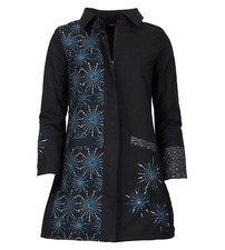 Art et Magie Femme Manteau Créateur avec Broderies Vêtement Alternatif 