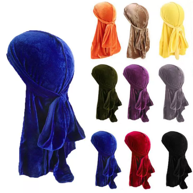 Unisex Women Men Velvet Durag Hat Cap Premium Design Doo Rag Wave Bicycle  Dance