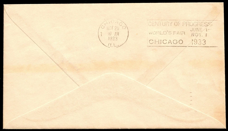 US #C18 FDC 50c Baby Zeppelin Oct 6, 1933 Miami to Chicago in VF-XF (CV $Unl) - Image 2 of 2