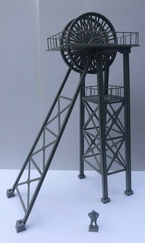 DAPR- OO Spurweite Modelleisenbahn Landschaft Bausatz-Zeche Bergbau Grubenkopf Turm - Bild 6 von 6