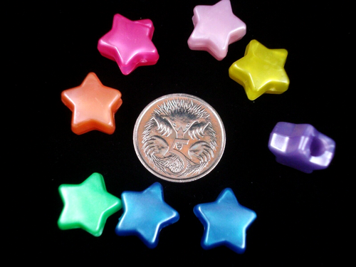 Pony Beads Star Shaped 50pc Pearl Mix Beaded Party DIY Childrens - Picture 2 of 2