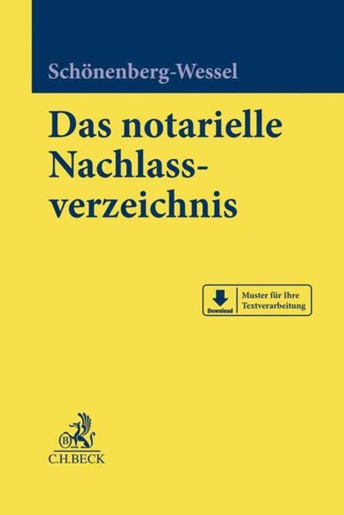 Das Notarielle Nachlassverzeichnis Ulf Schönenberg-wessel Buch Xxiv