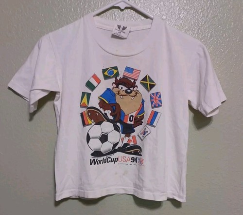 Vintage Kids/Youth Taz World Cup USA 94 Soccer T-Shirt Size Large Made in U.S.A