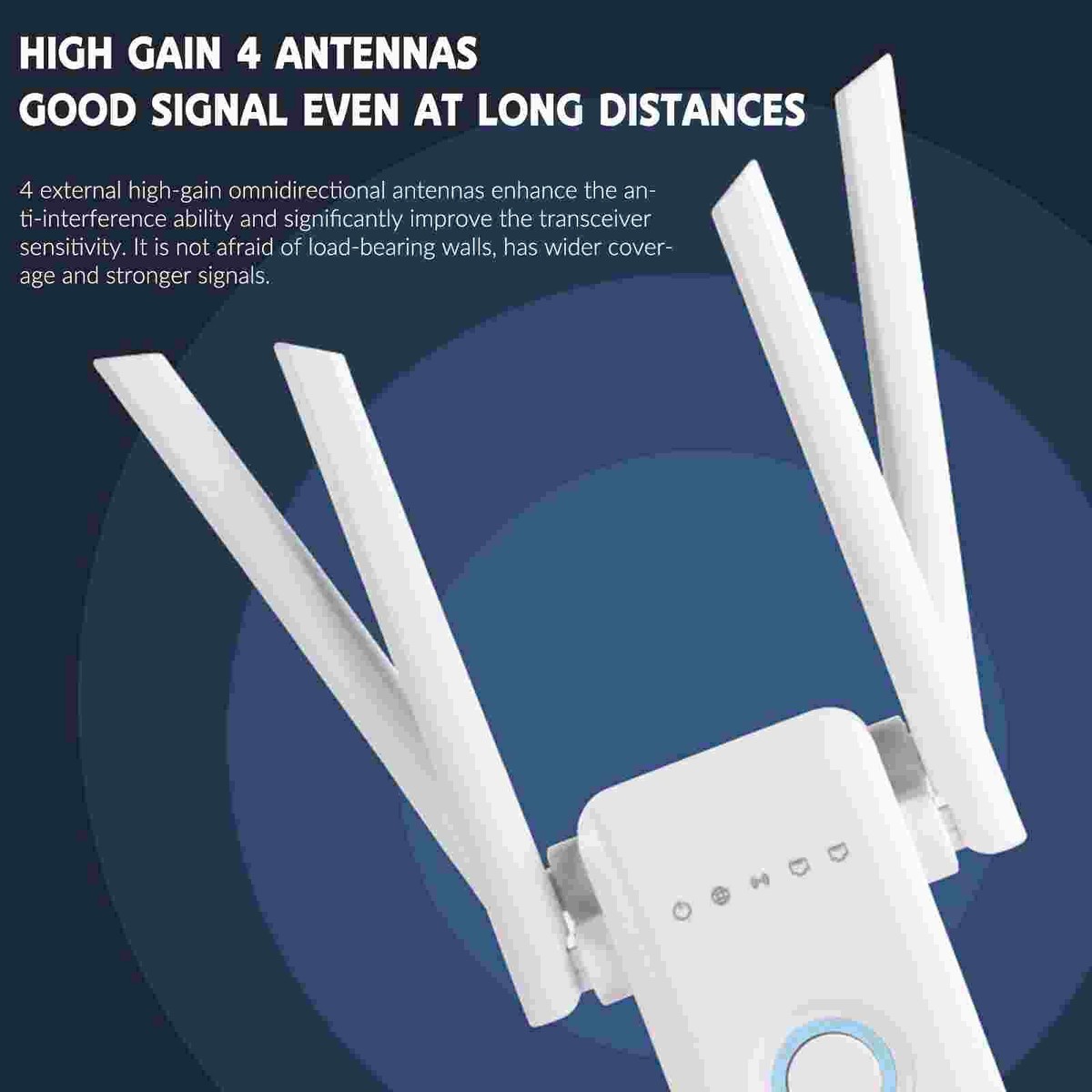 Amplificador De Señal WiFi Largo Alcance Para 52 Dispositivos Repetidor  1200Mbps