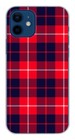 Coque en silicone imprimée compatible Apple iPhone 12 Tartan Rouge 2