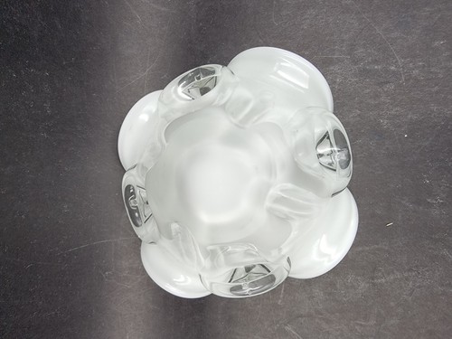 2 Vintage Sommerso Cased White Art Glass Ruffle Rim Bowls Votive Holders - Picture 11 of 17