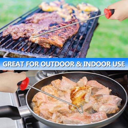 5 Pack 14.37 Inch Food Flipper and Turners Pigtail Meat Flipper for BBQ Grill - Picture 3 of 7