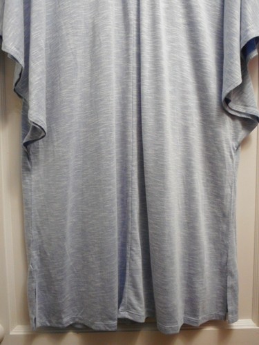 Blue Short Sleeve Cross Over V Back Stretch Top Oversized Small Dotti NEW! - Picture 6 of 9
