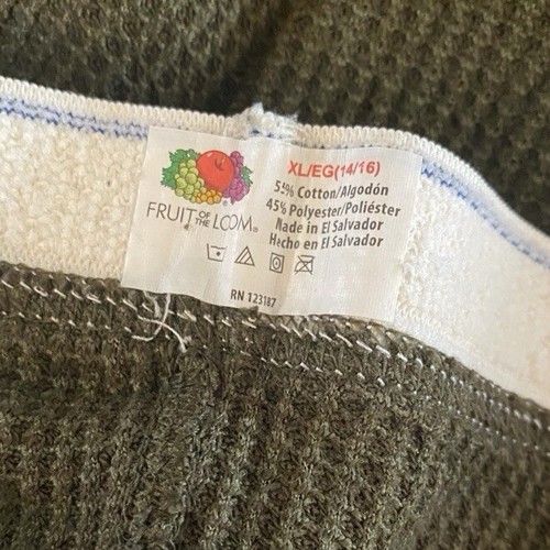 Thermal waffle weave long pants XL (14-16) olive Fruit of the Loom. Under layer - Picture 3 of 4