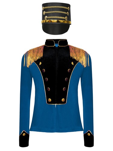 Mädchen Mantel Fransen Schulterklappen Jacke Karneval Oberbekleidung Majorette Uniform Show - Bild 29 von 70